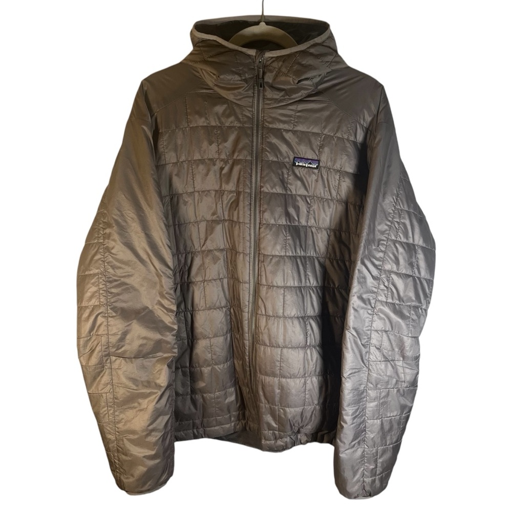 Patagonia Nano Puff Primaloft Quilted Grey Hooded Puffer Jacket Coat Mens XL